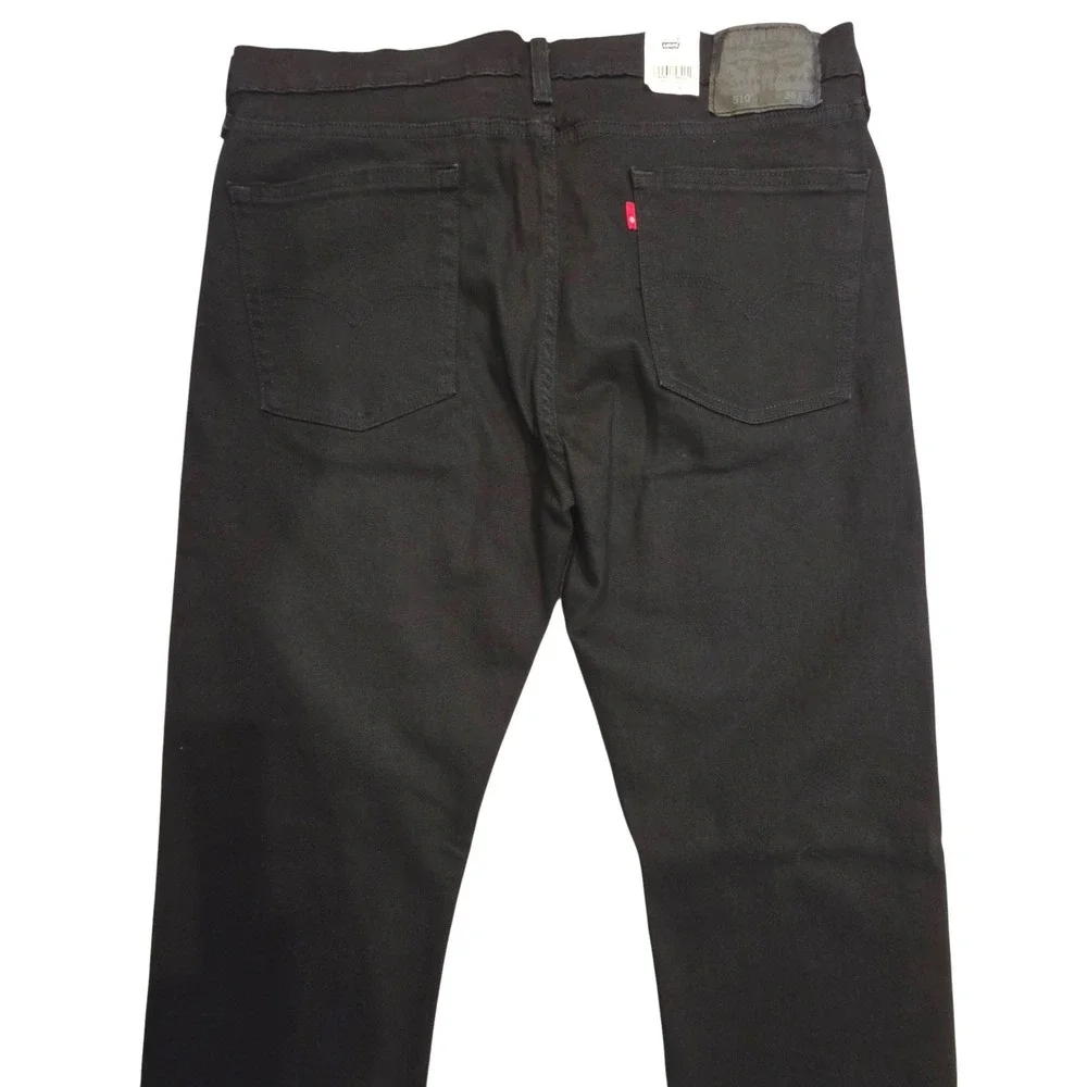 Levis Mens 510 Skinny Jeans Black Flex Stretch Performance 36x36